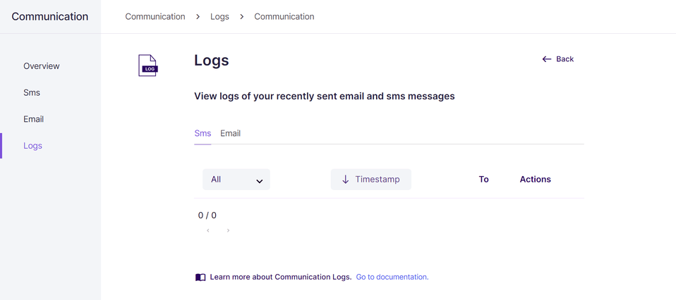 Communication service - logs page click-to-zoom