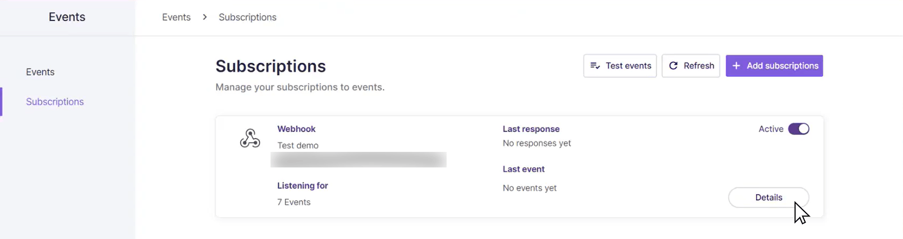 Events service - subscriptions page - manage click-to-zoom