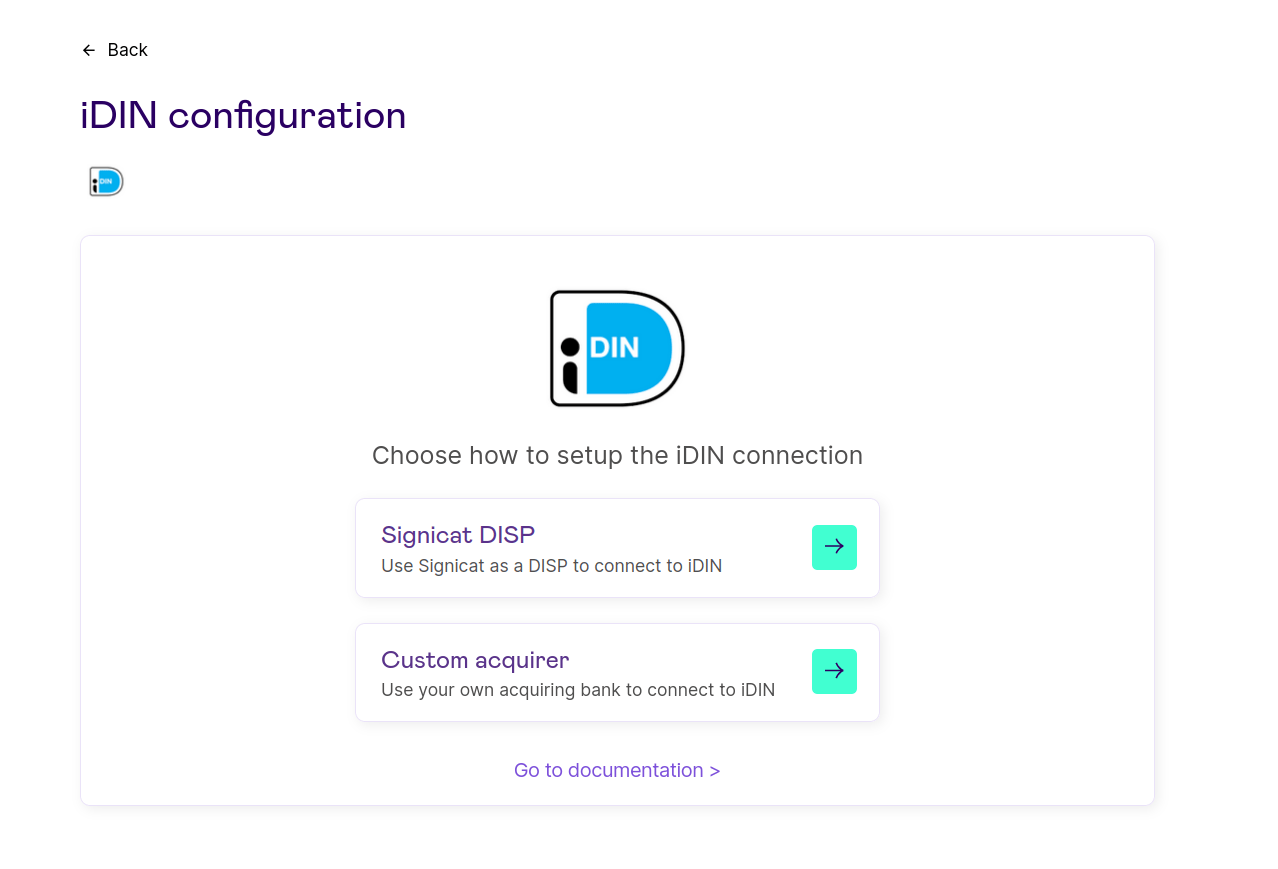 Choose iDIN connect option click-to-zoom