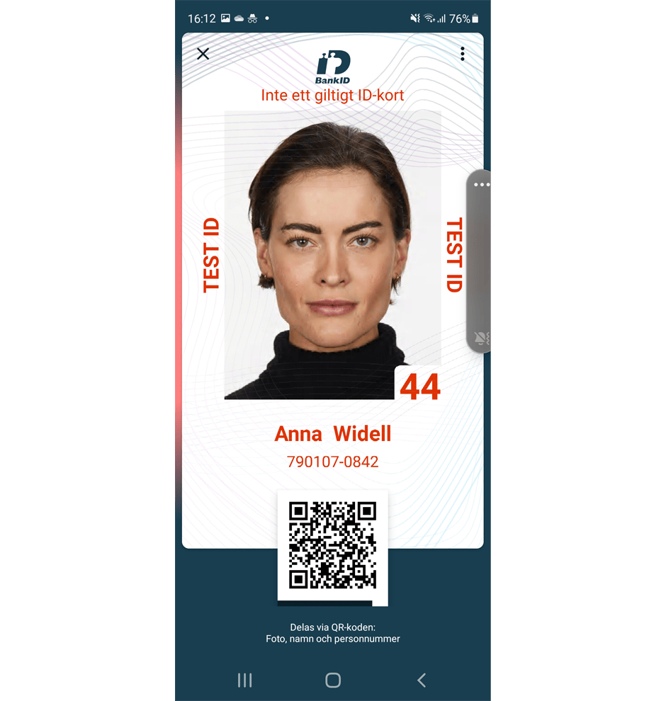Digital ID Card from Swedish BankID click-to-zoom
