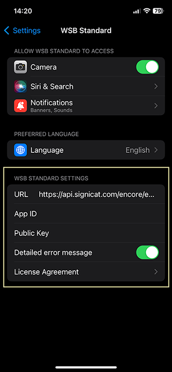 Updating WSB settings for iOS click-to-zoom