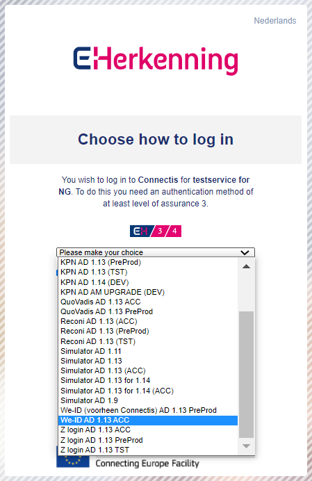 eHerkenning Broker IdP screen